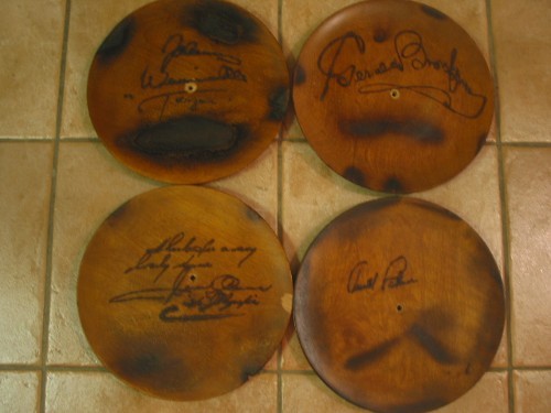Autographed steak wood plates