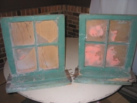 2 Old Pine Wood Windows